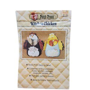 vintage 1981 patch press utinsel holders kitchen chicken crafts pattern #331b